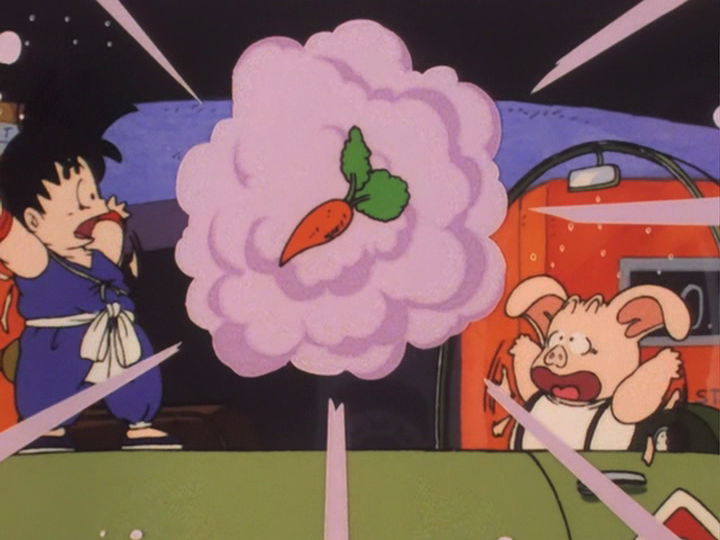 Bulma being turned into a carrot